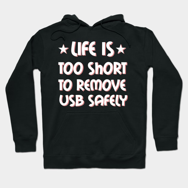 Life is too short to remove USB safely Hoodie by teweshirt